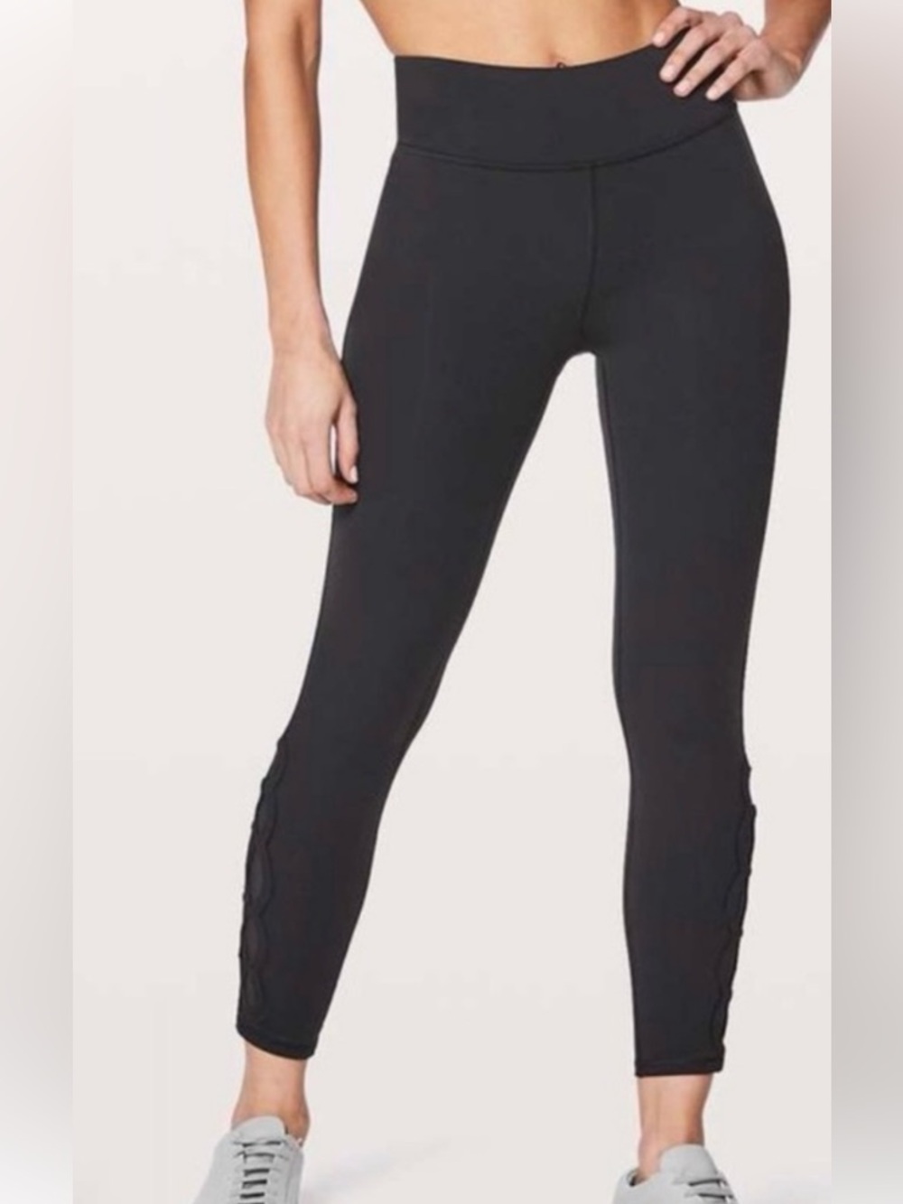 NWOT Lululemon 7/8 Tied To It Black Lace-Up Side Detail Yoga Pants - Picture 11 of 11